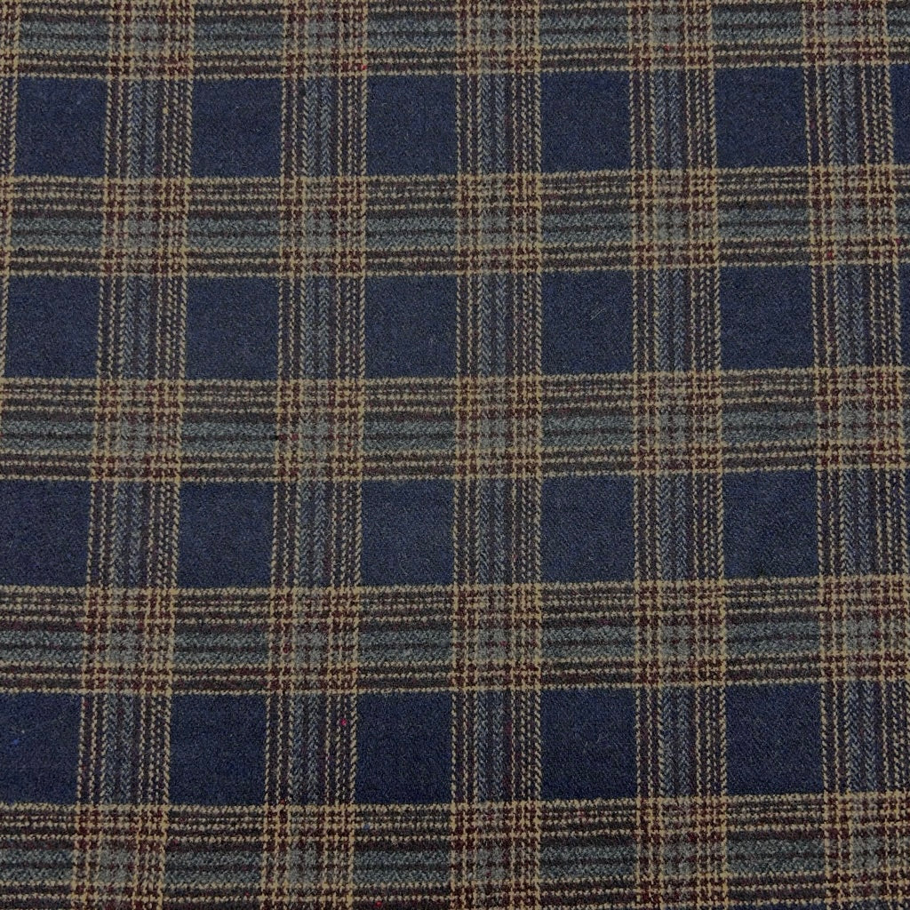 Retro Check Wool Blend Fabric