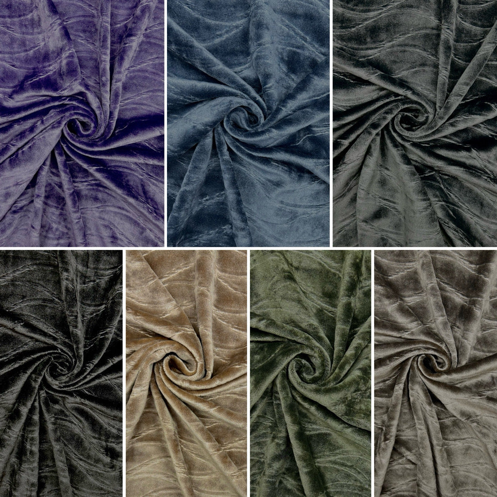 Wavy Tides Stretch Velvet Fabric