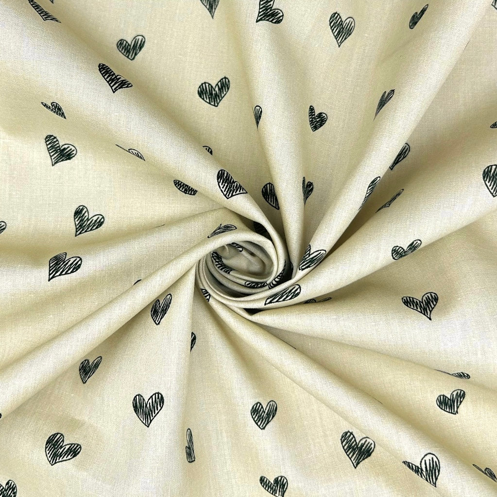 Little Hearts Cotton Poplin Fabric
