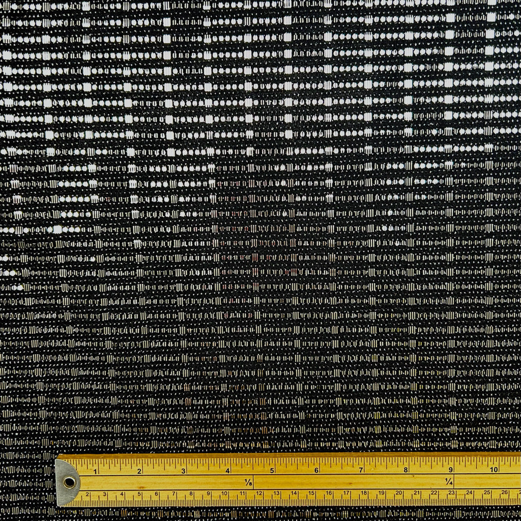 Silver Sparkle on Black Stretch Fabric
