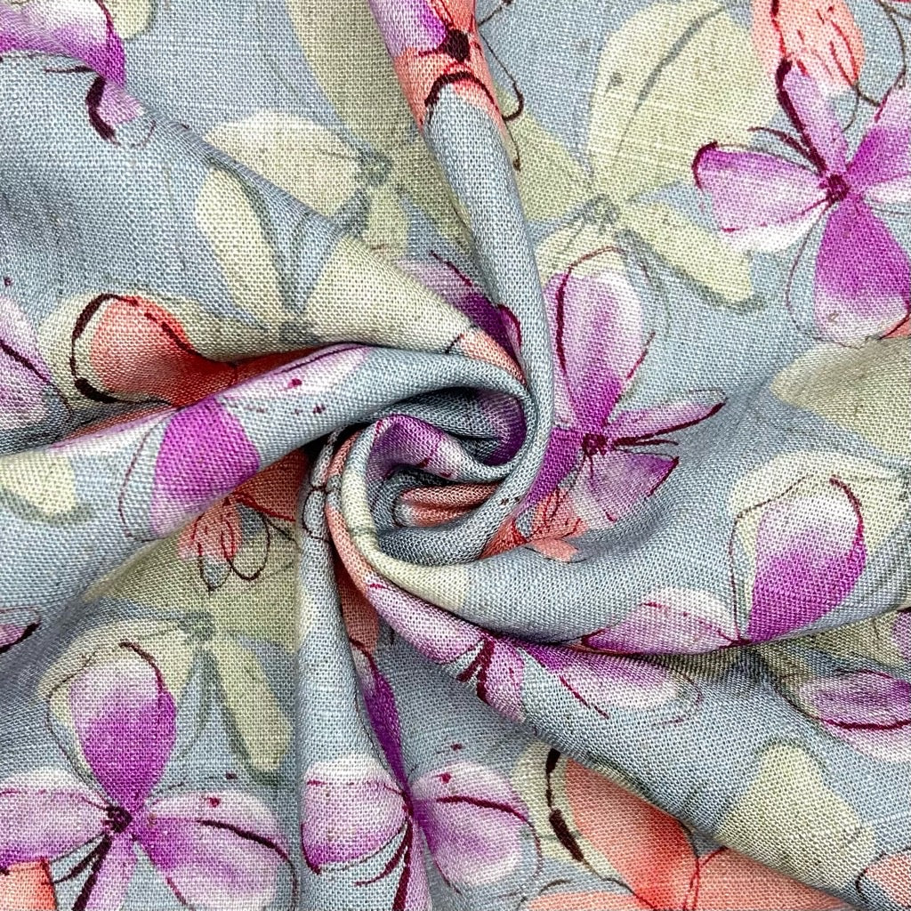 Blossom Flutter Linen Viscose Fabric