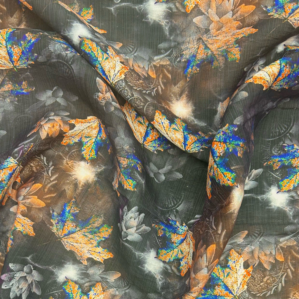 Fallen Leaves Bamboo Silkette Fabric