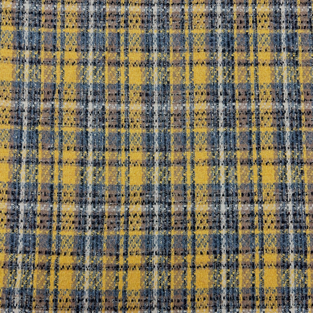 Textured Grid Wool Blend Fabric