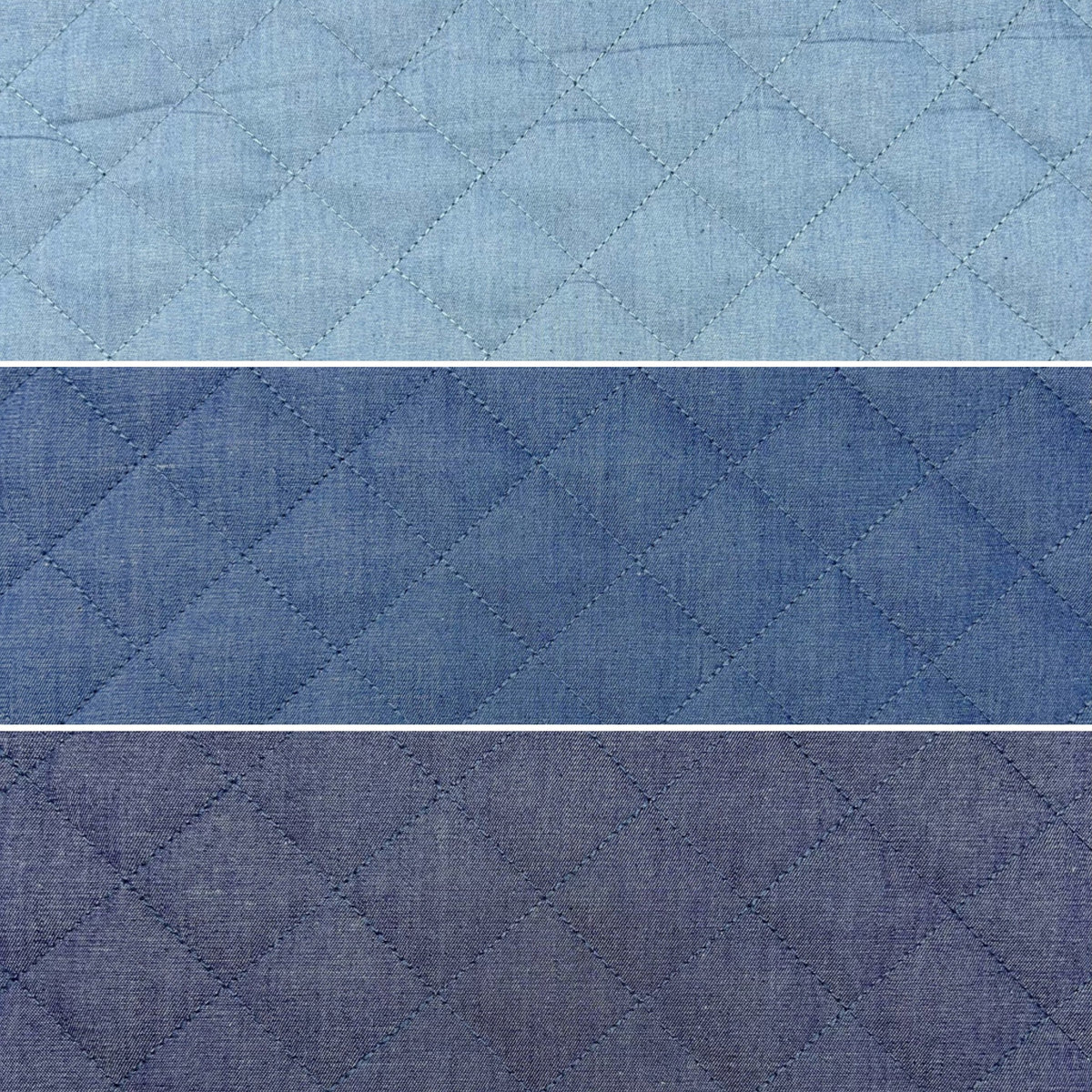 Diamond Quilted Cotton Denim Fabric