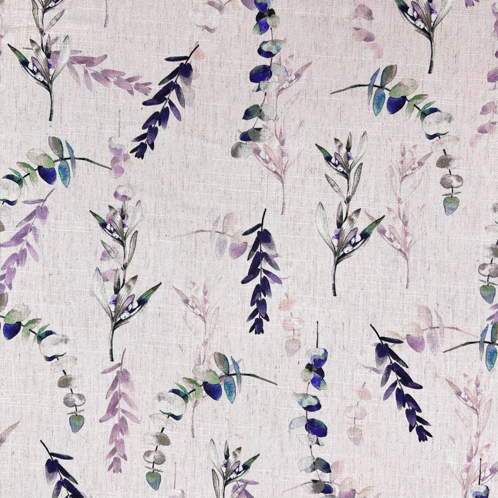 Natural Leaves Linen Viscose Fabric