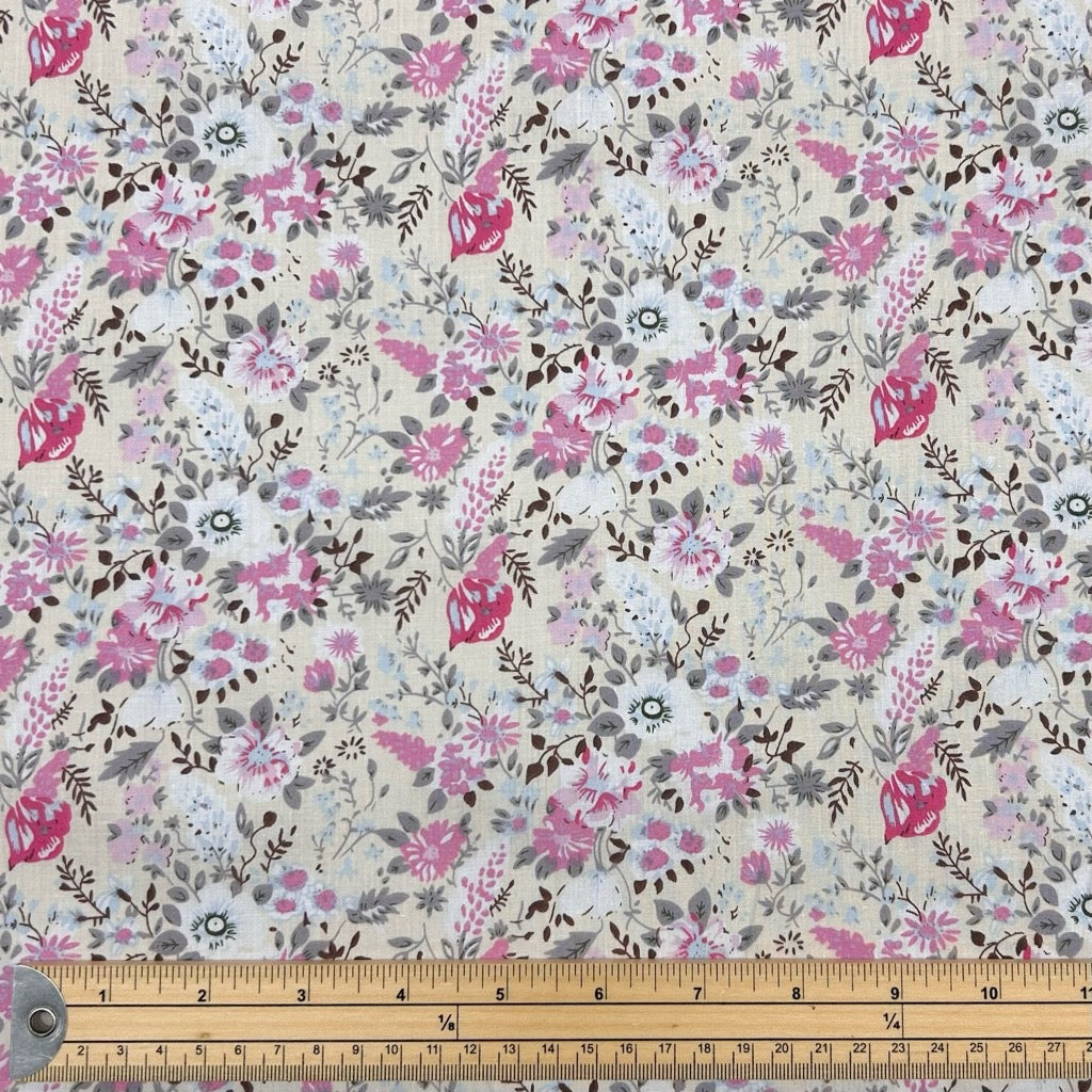 Busy Botanical Floral Polycotton Fabric