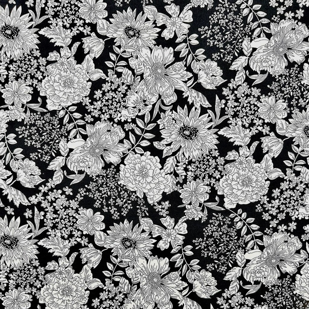 Vintage Wildflowers Rose & Hubble Cotton Poplin Fabric