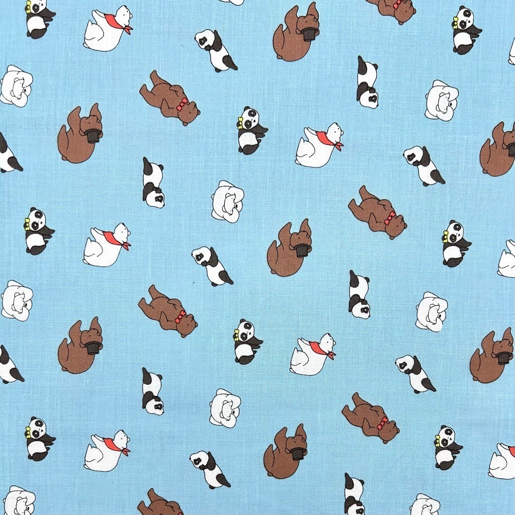 Bear and Panda Polycotton Fabric