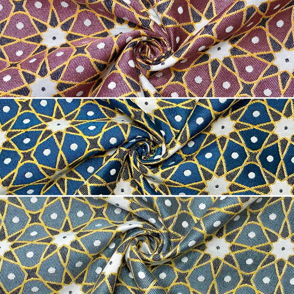 Abstract Dotted Tiles Tapestry Fabric - Pound Fabrics