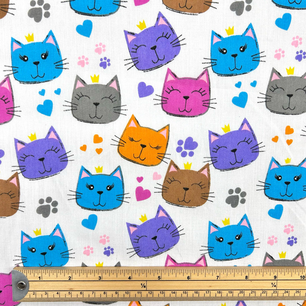 Royal Kitties Polycotton Fabric