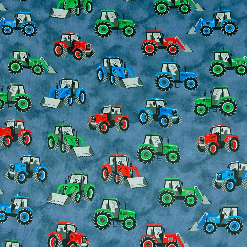 Tractor Town Sweatshirt Fabric