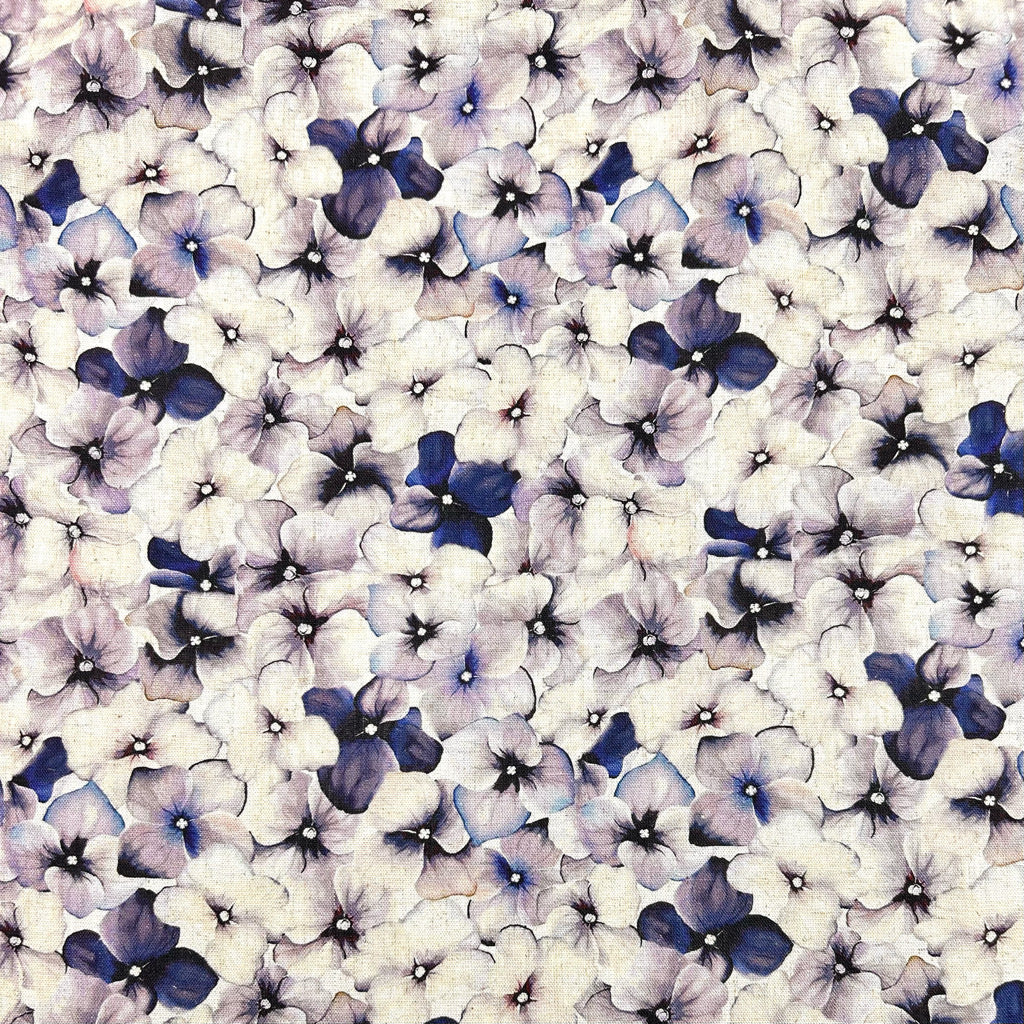 Allover Bloom Linen Viscose Fabric