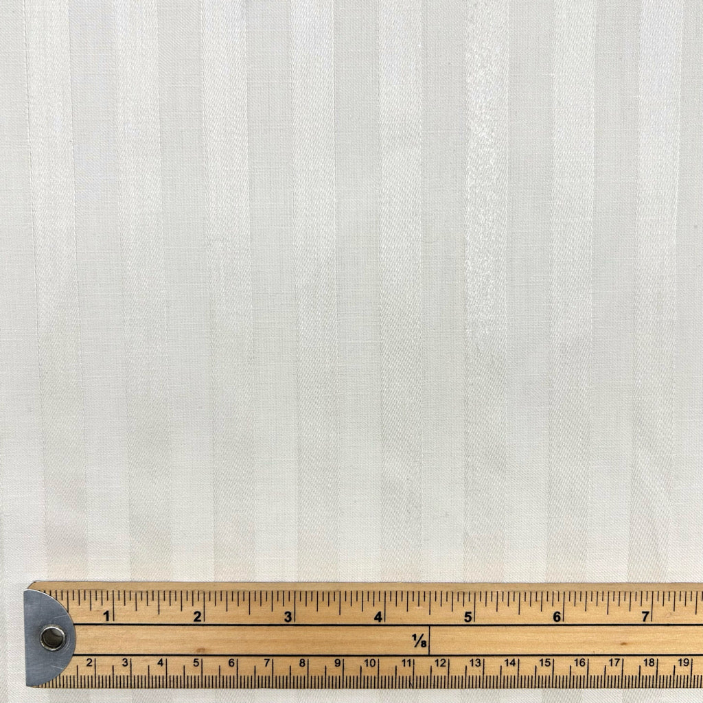100% Cotton Striped Cream Percale Sheeting Fabric - 108&quot; Wide