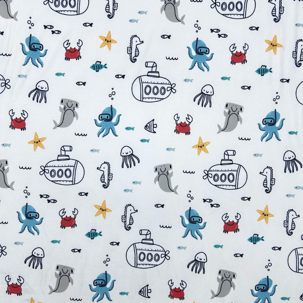 Underwater Friends Swimwear Jersey Fabric
