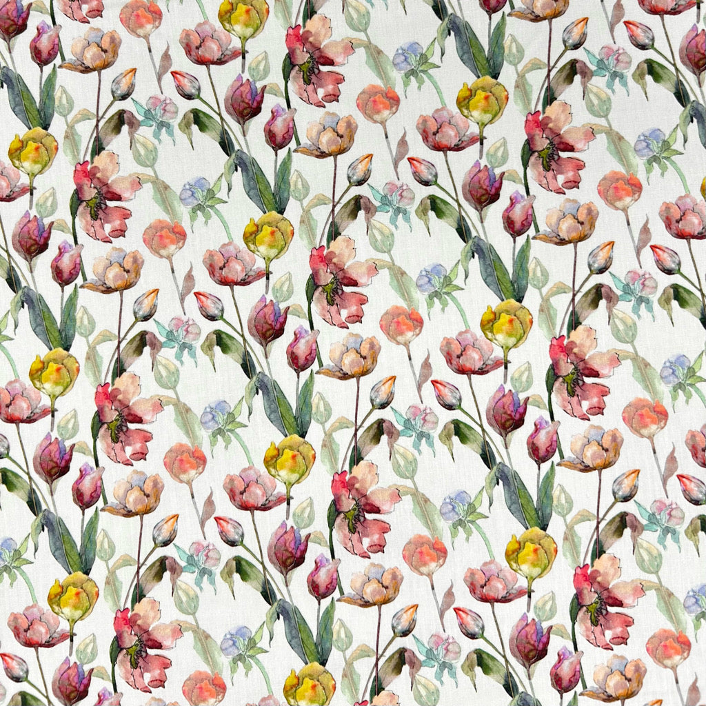 Wild Garden Meadow Rose & Hubble Cotton Poplin Fabric