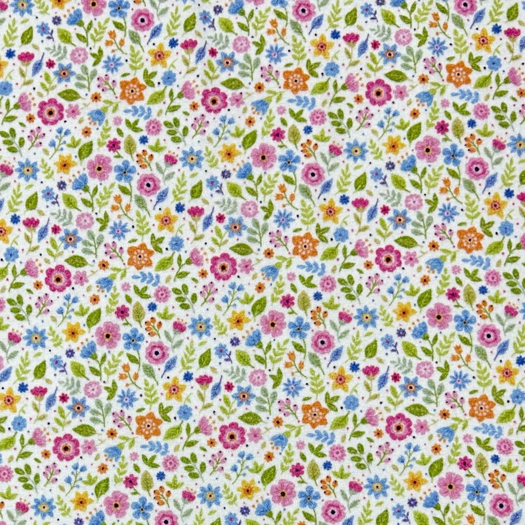 Meadow Bloom Brushed Cotton Fabric - Pound Fabrics