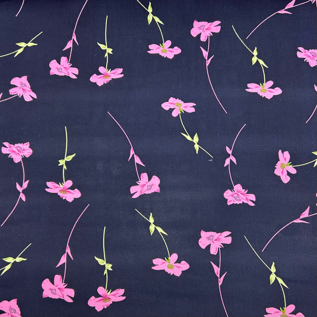 Falling Flowers Viscose Challis Fabric
