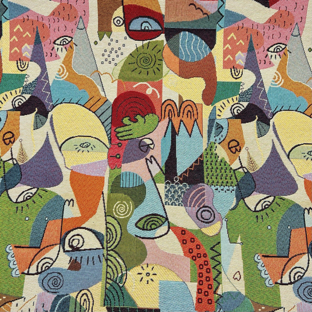 Abstract Faces Tapestry Fabric - Pound Fabrics