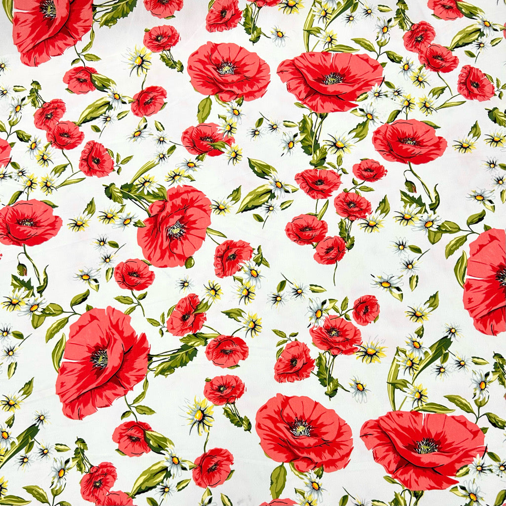 Poppy Meadow Polyester Fabric