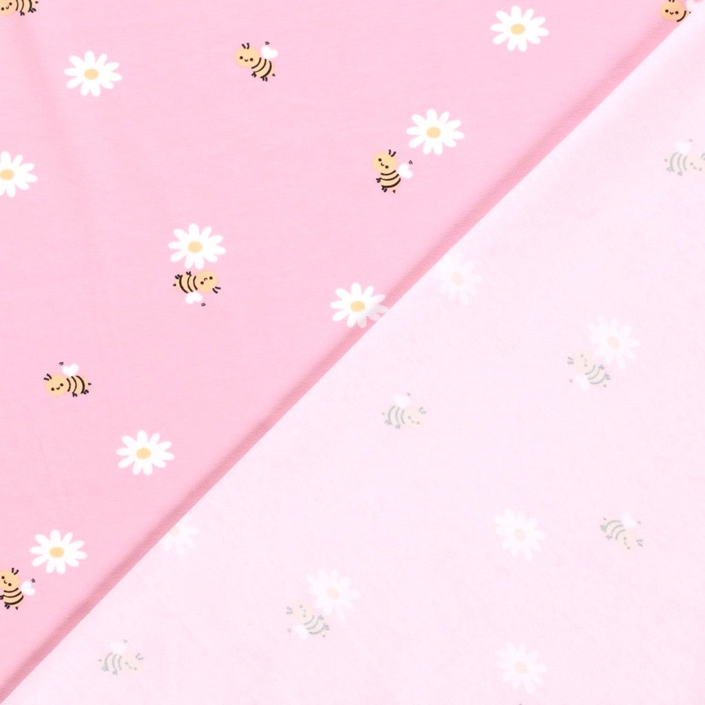 Honeybee Blossom Cotton Jersey Fabric