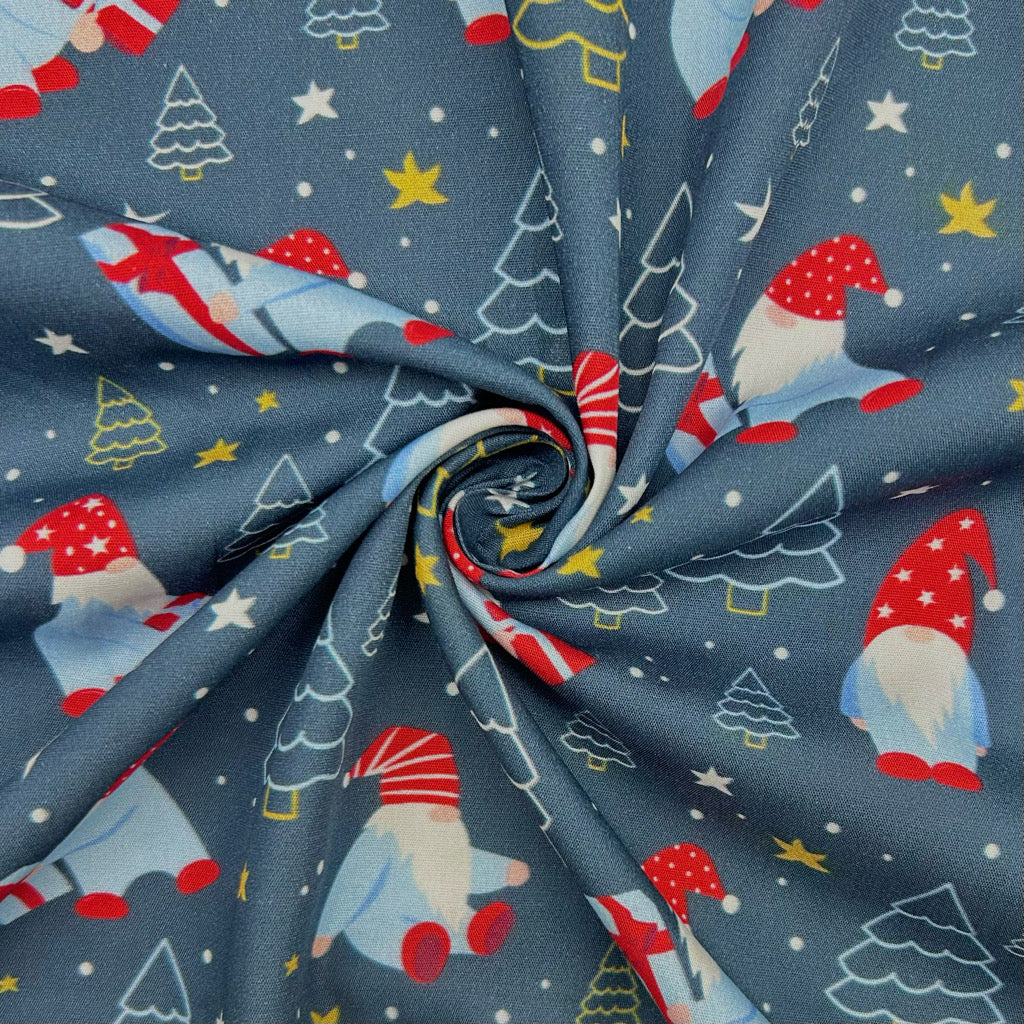 Gifts and Gnomes Christmas Cotton Fabric