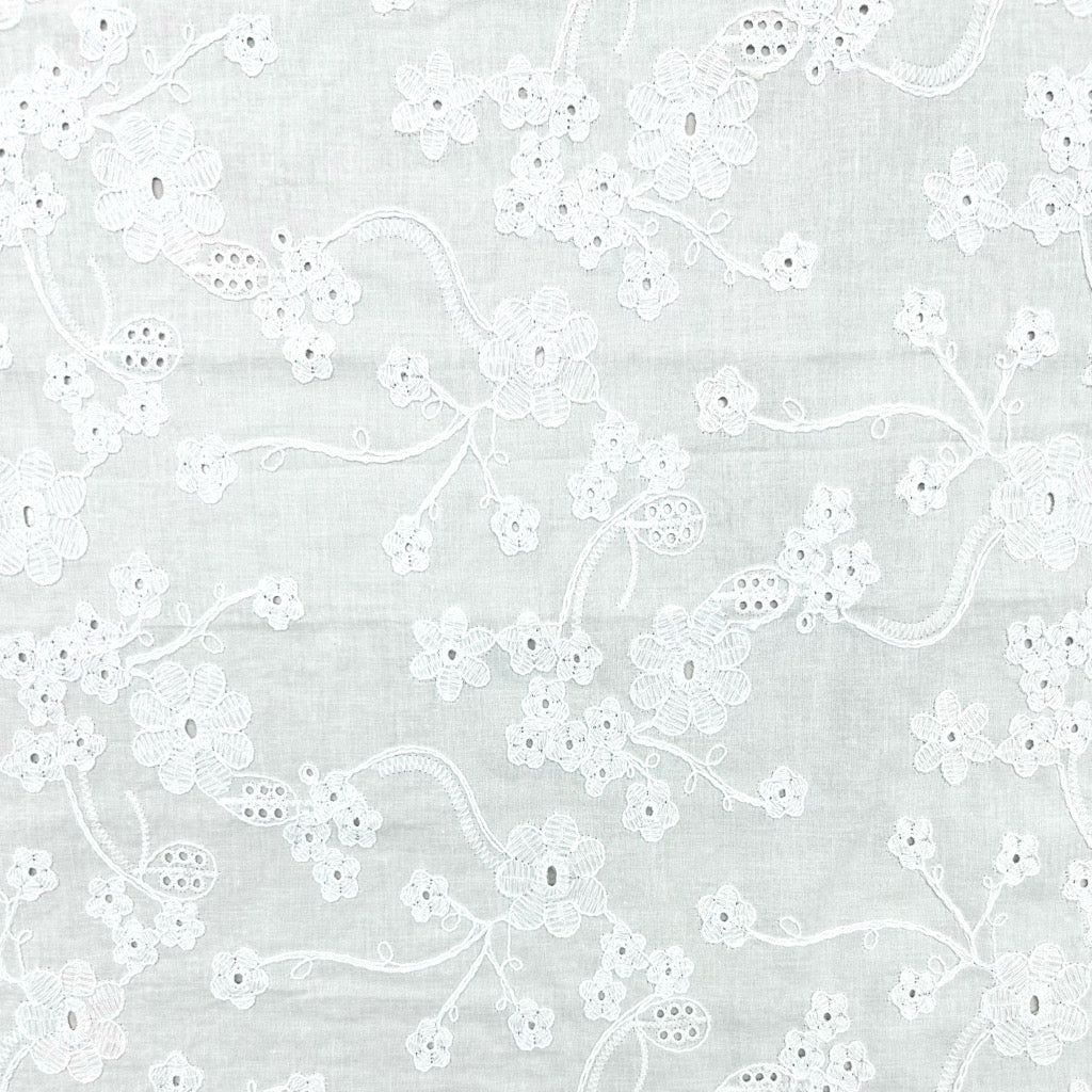 Floral Perfection Embroidered Cotton Fabric