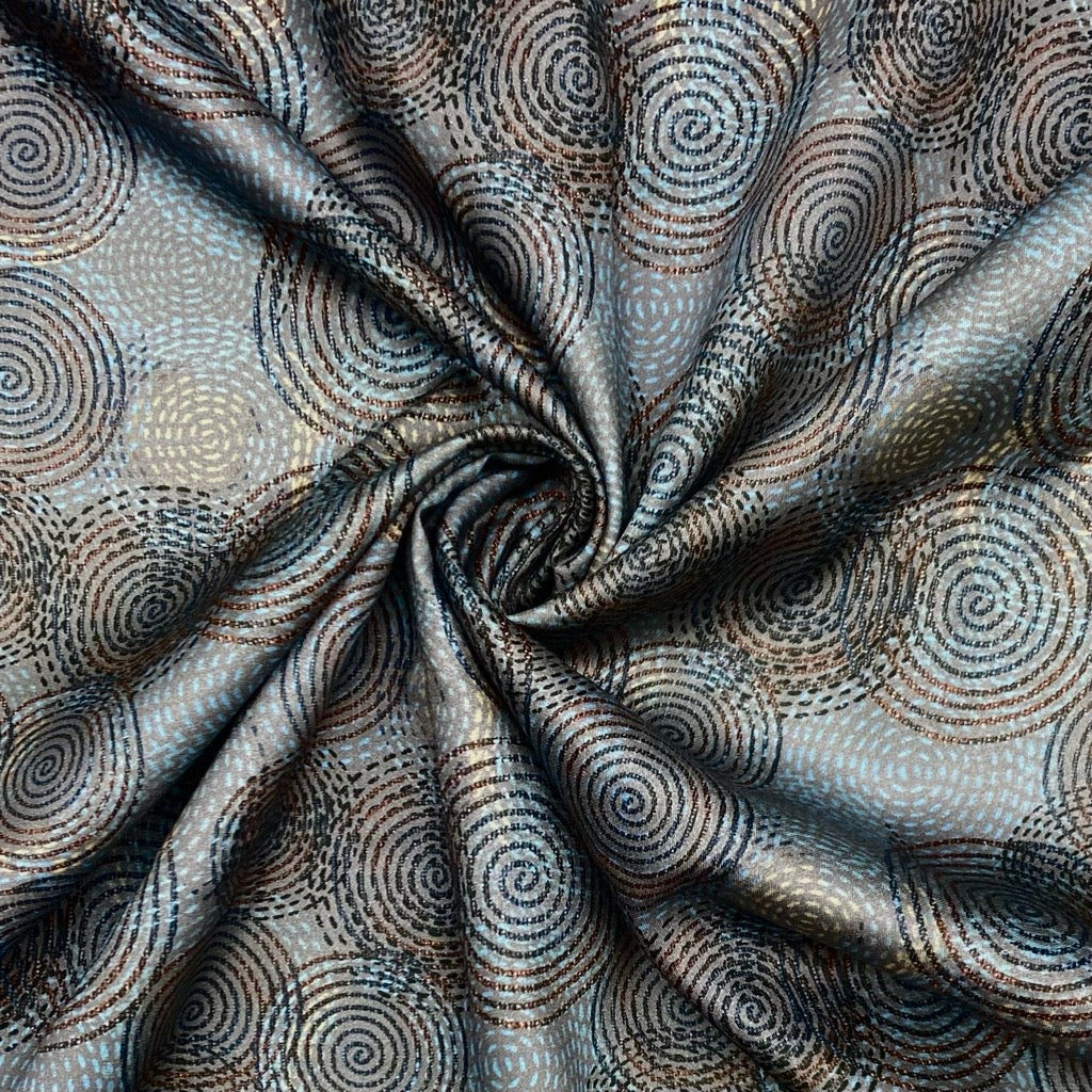 Flow Circles Cotton Satin Fabric