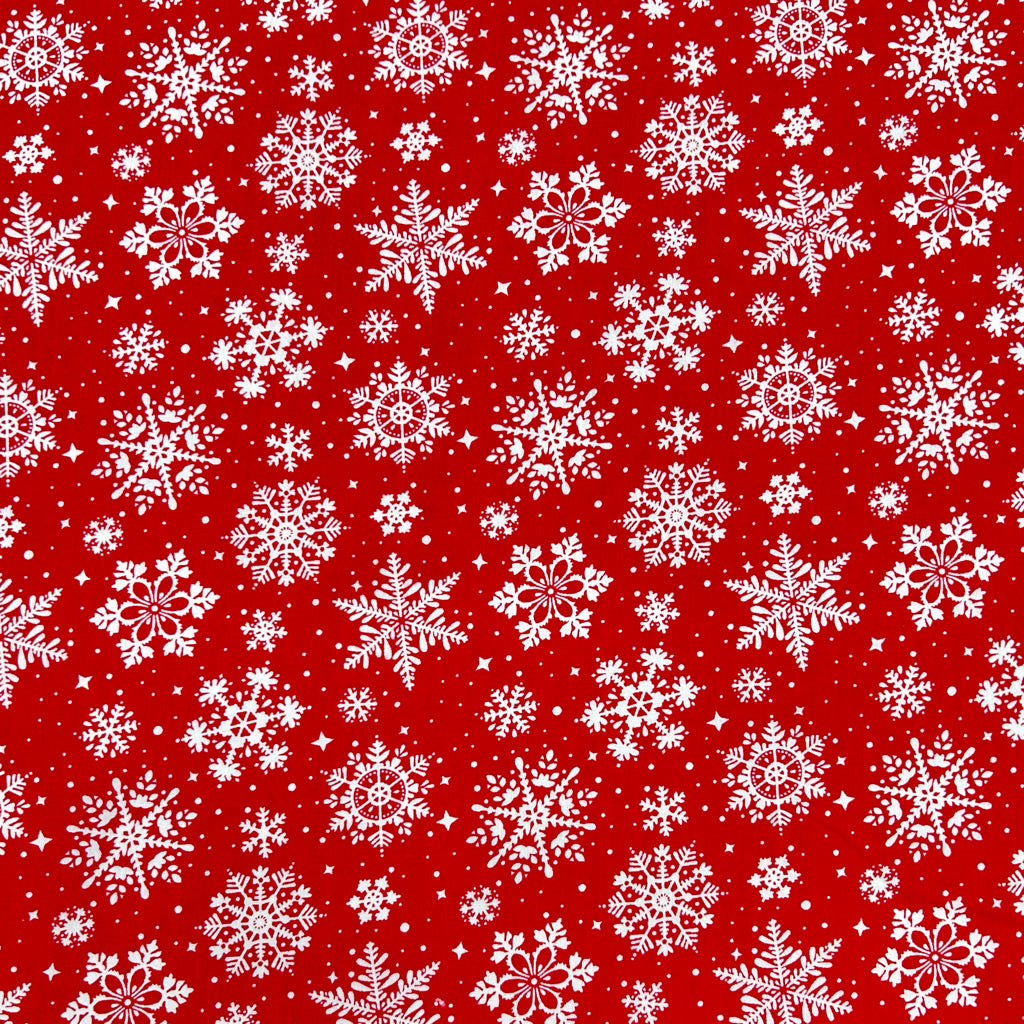All Over Snowflakes Polycotton Fabric