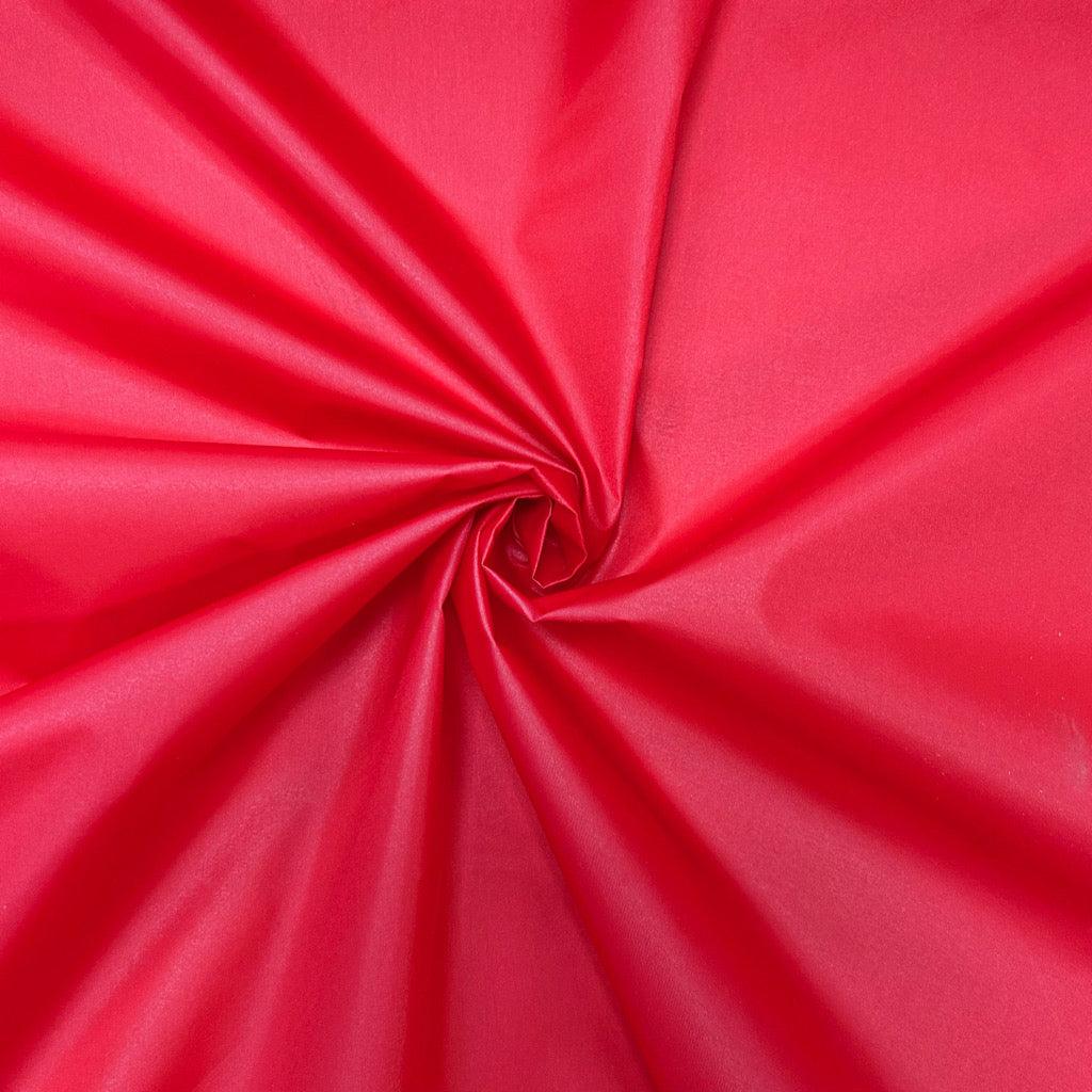 Plain Red PU Coated Water Repellent Fabric - Short Width - Pound Fabrics
