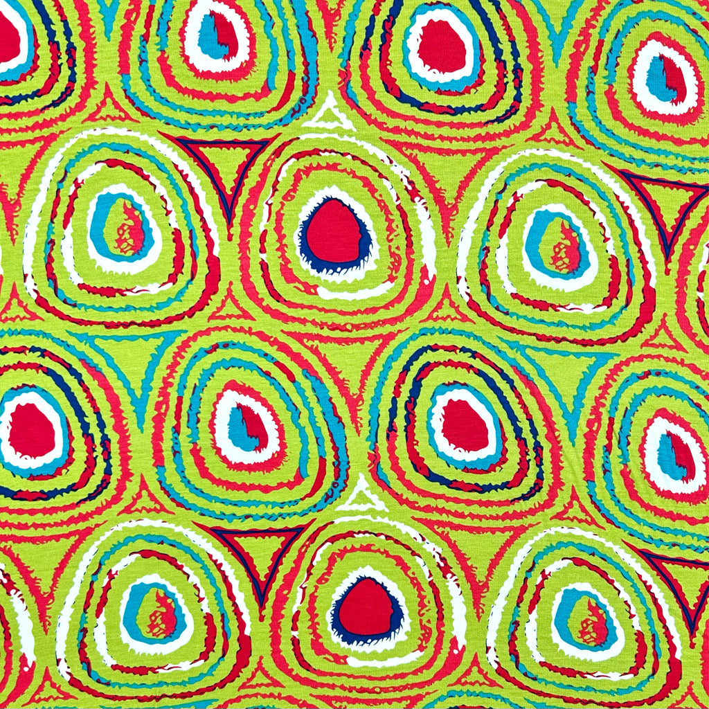 Circle Rings Viscose Jersey Fabric
