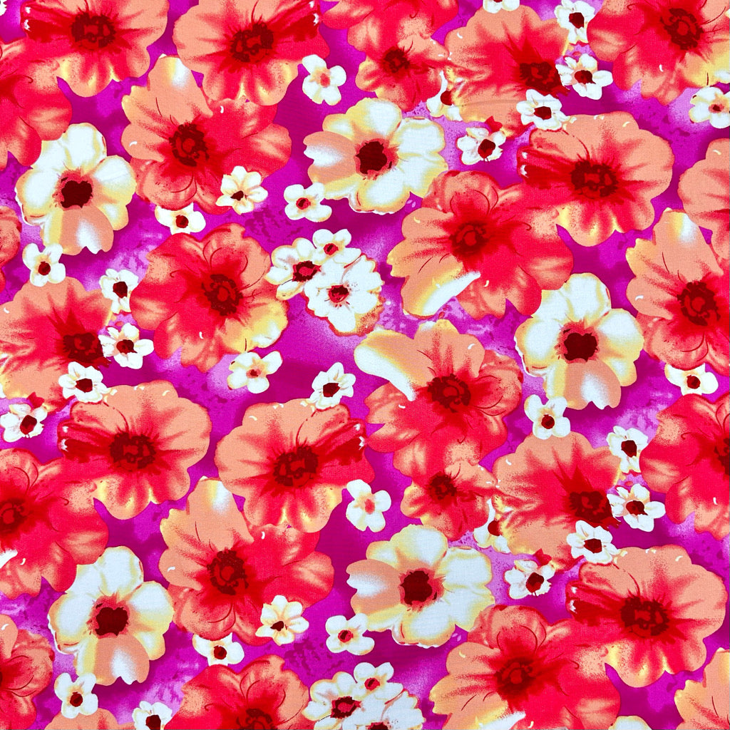 Wildflower Bloom Viscose Challis Fabric