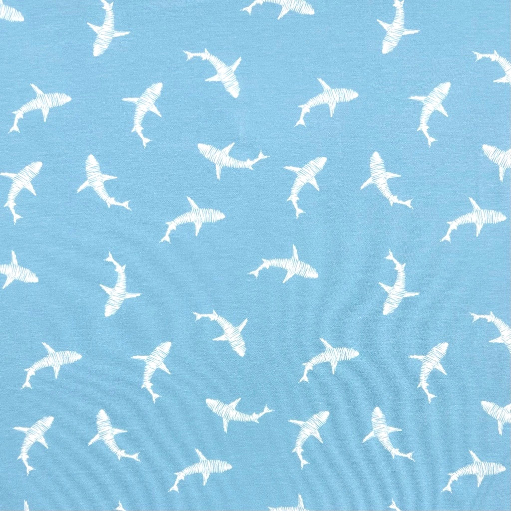Shark Splash Cotton Jersey Fabric