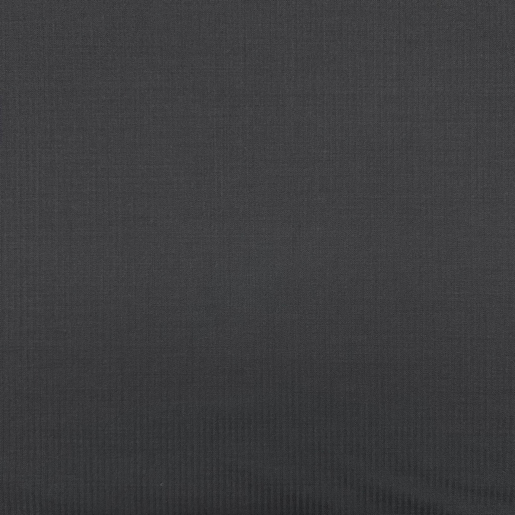 Black Herringbone Wool Blend Suiting Fabric