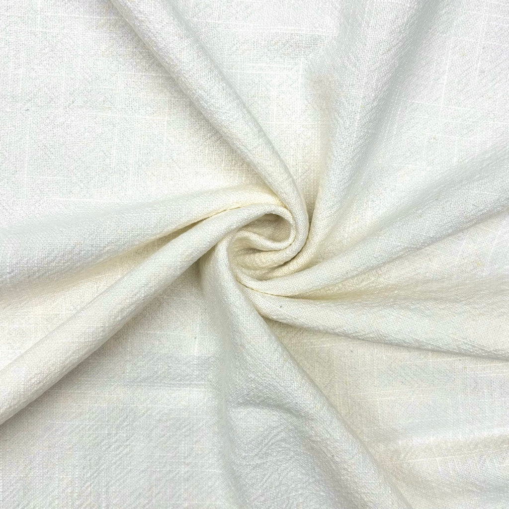 Special Offer Ivory Stonewashed Linen Blend Fabric