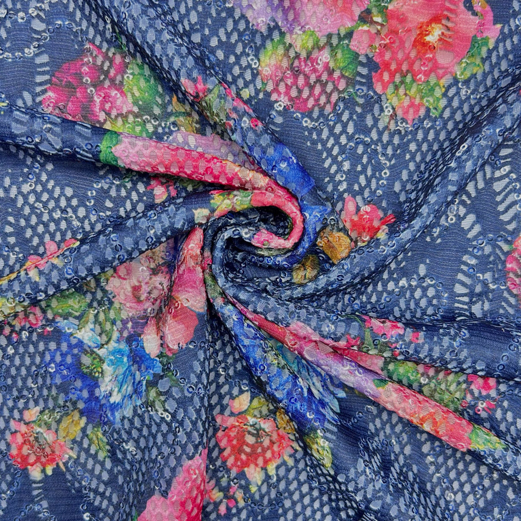 Rosette Garden Stretch Fabric