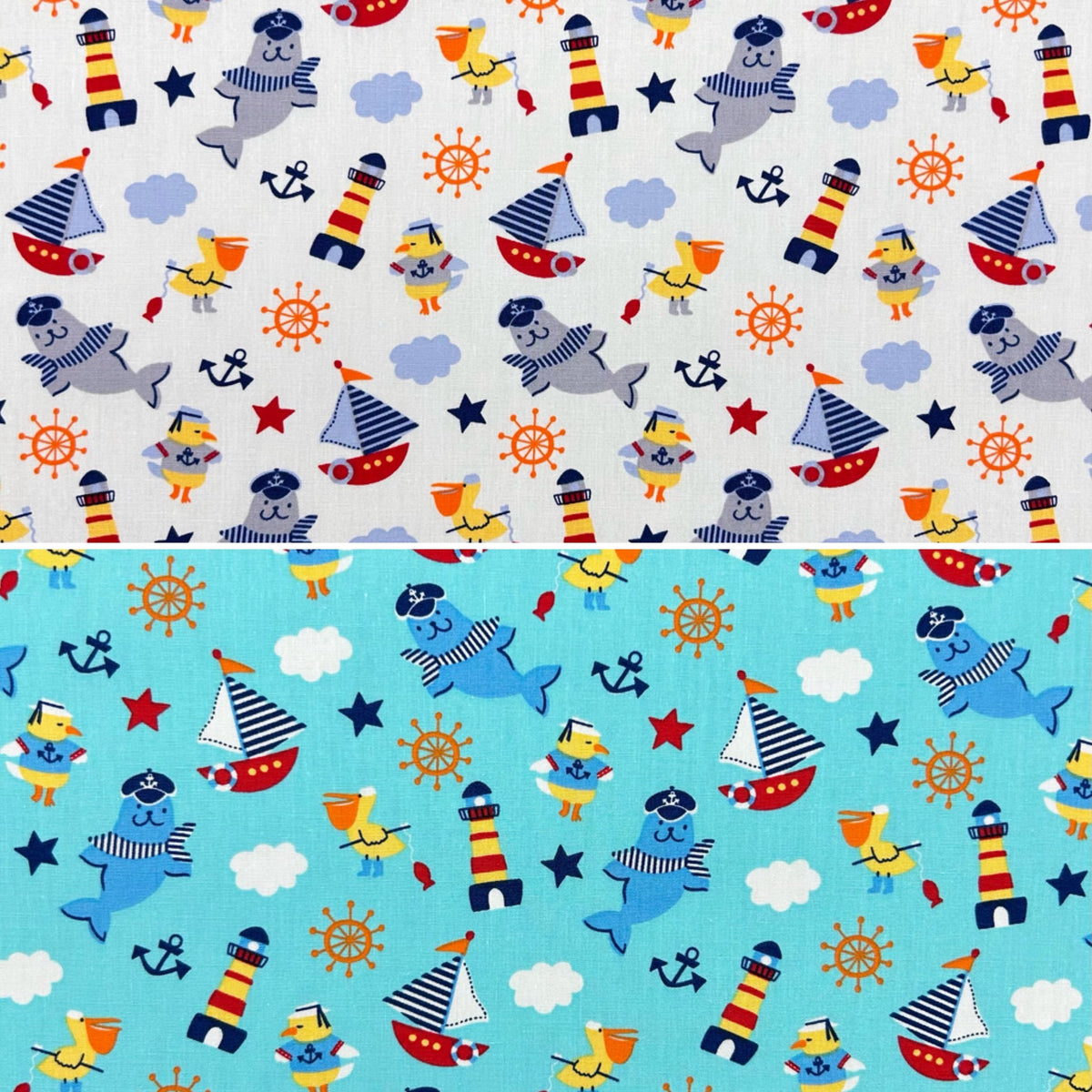 Seaside Sailors Rose & Hubble Cotton Poplin Fabric