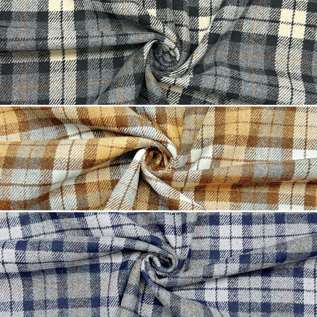 Soft Check Wool Blend Fabric - Pound Fabrics