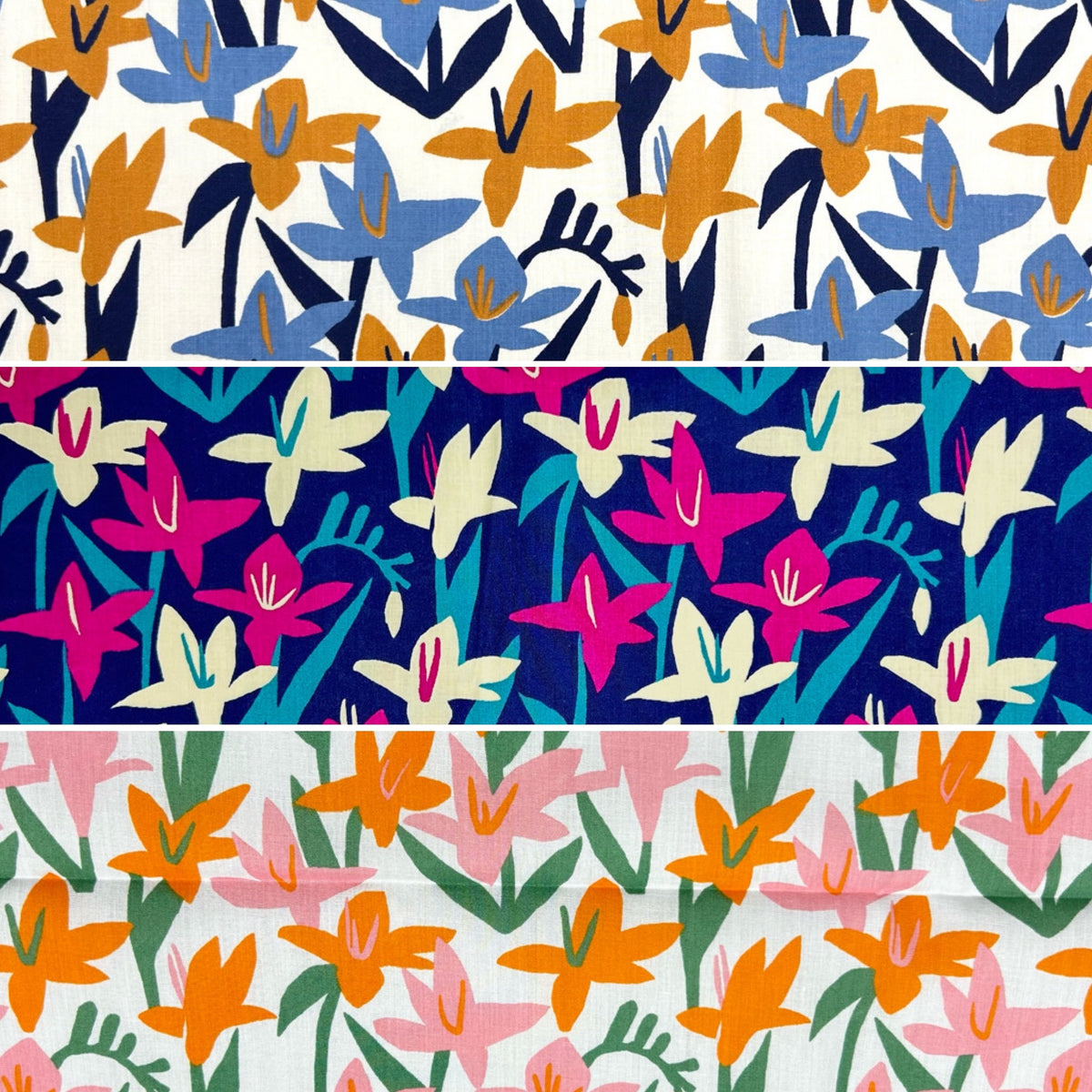 Joyful Bloom Polycotton Fabric - 3m Pre-cut