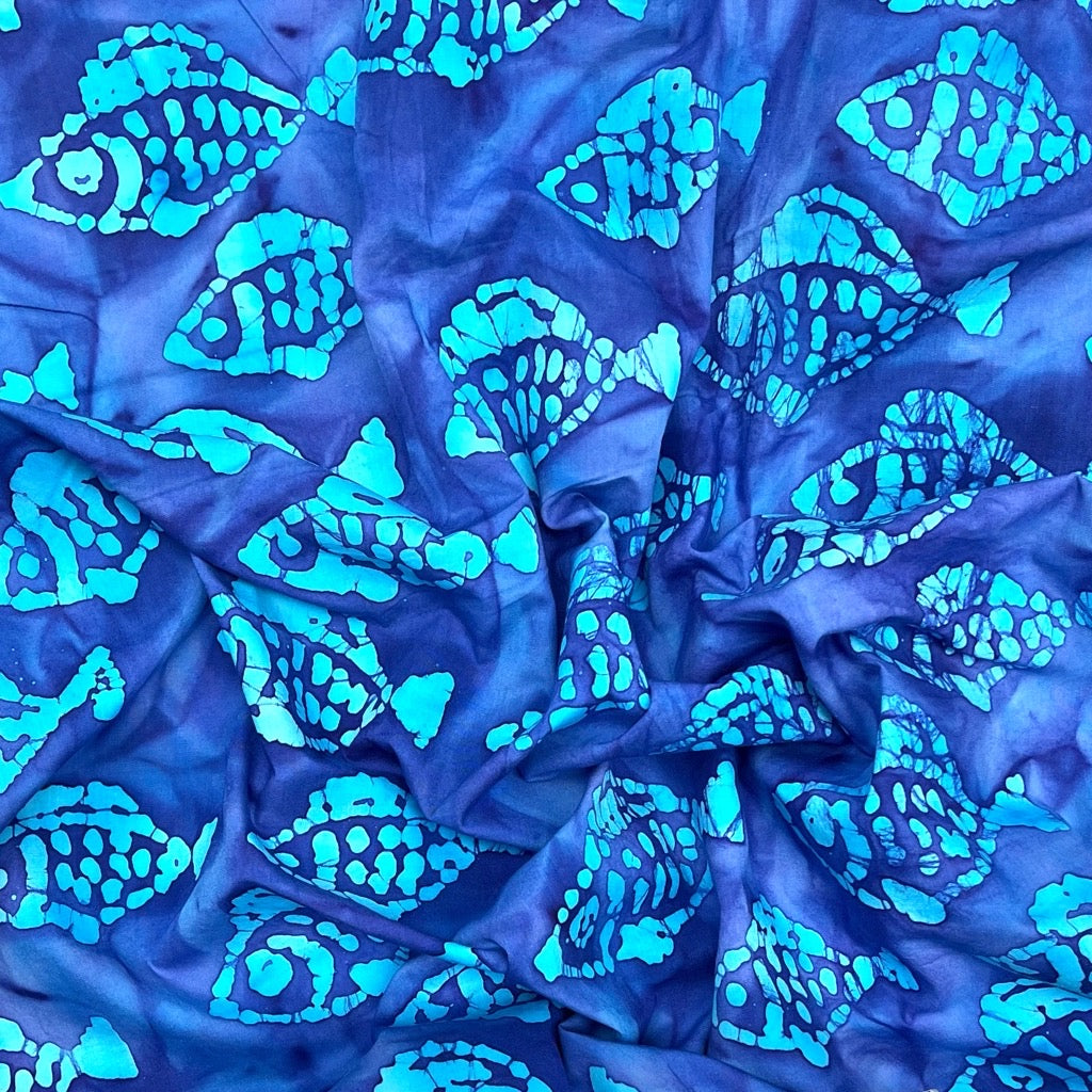 Fish Cotton Batik Fabric