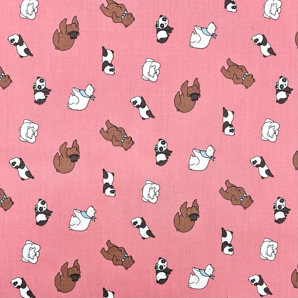 Bear and Panda Polycotton Fabric