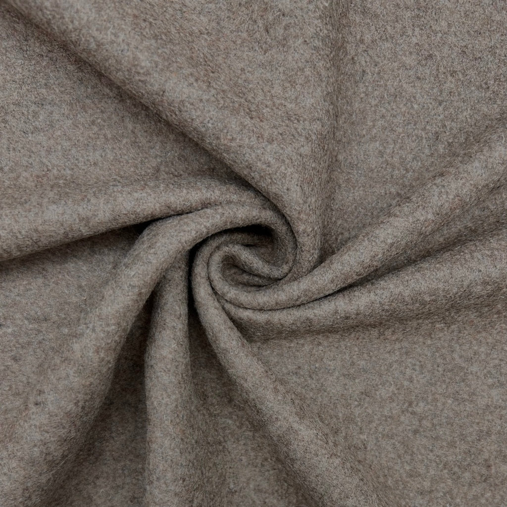 Plain Taupe Wool Blend Fabric