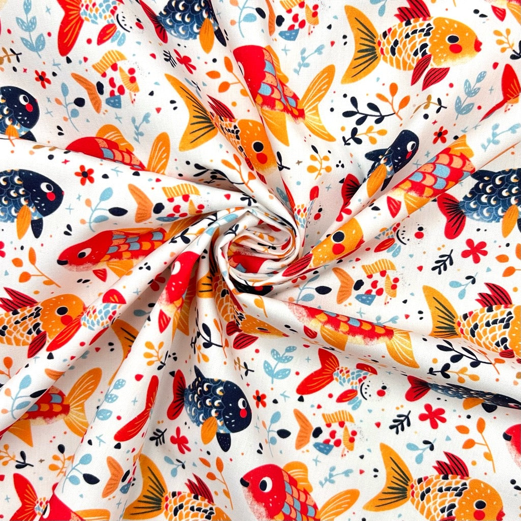 Fishy Fiesta Cotton Poplin Fabric