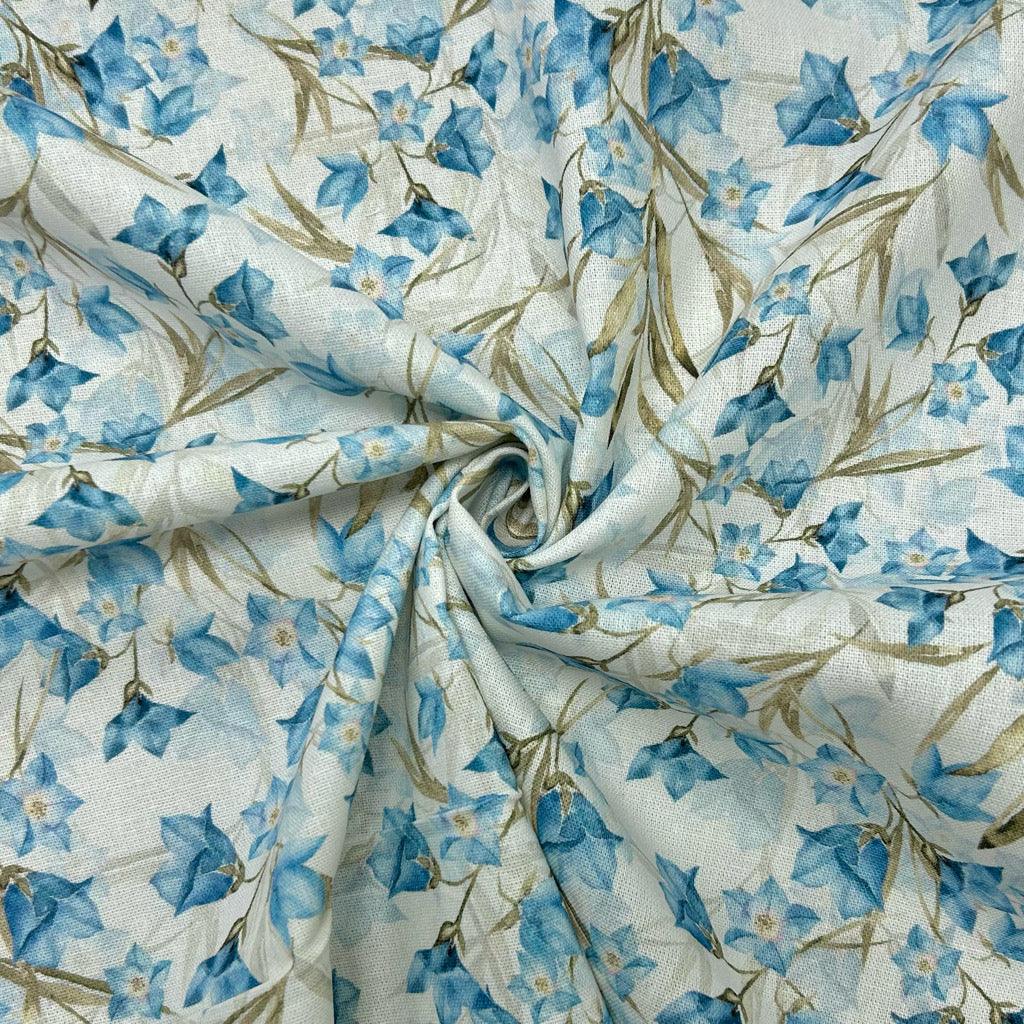 All Over Blooms Linen Viscose Fabric - Pound Fabrics