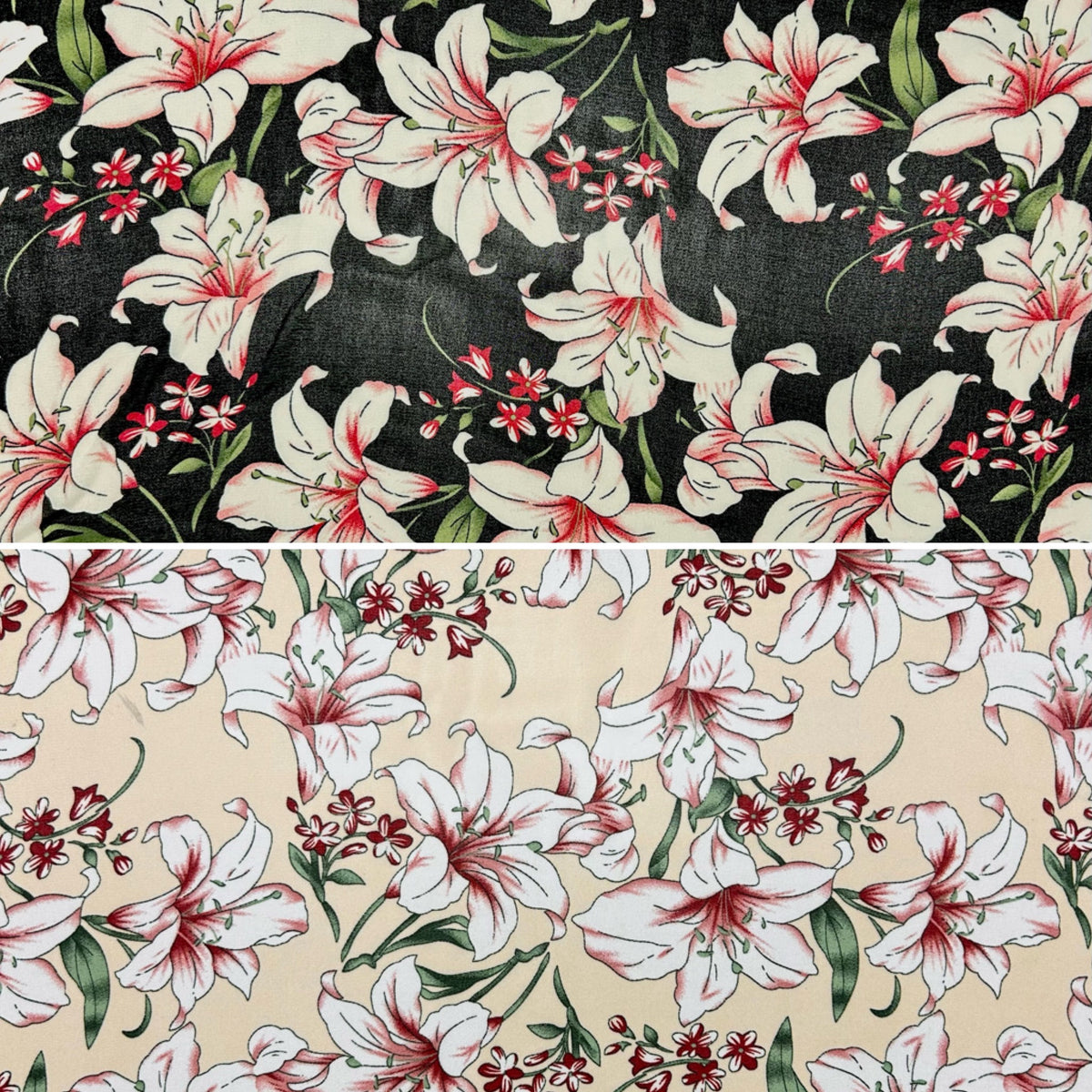 Blooming Lilies Chiffon Fabric