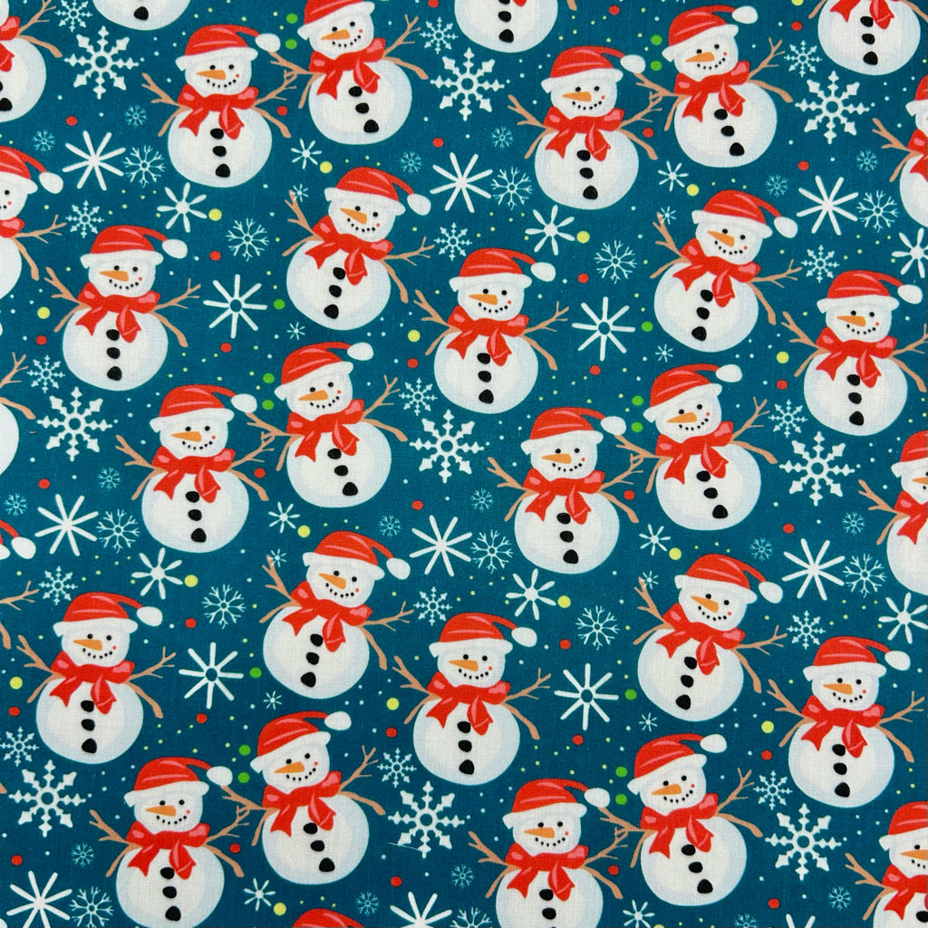 Jolly Snowmen Polycotton Fabric
