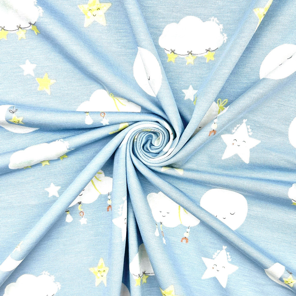 Starry Skies Bamboo Cotton Jersey Fabric