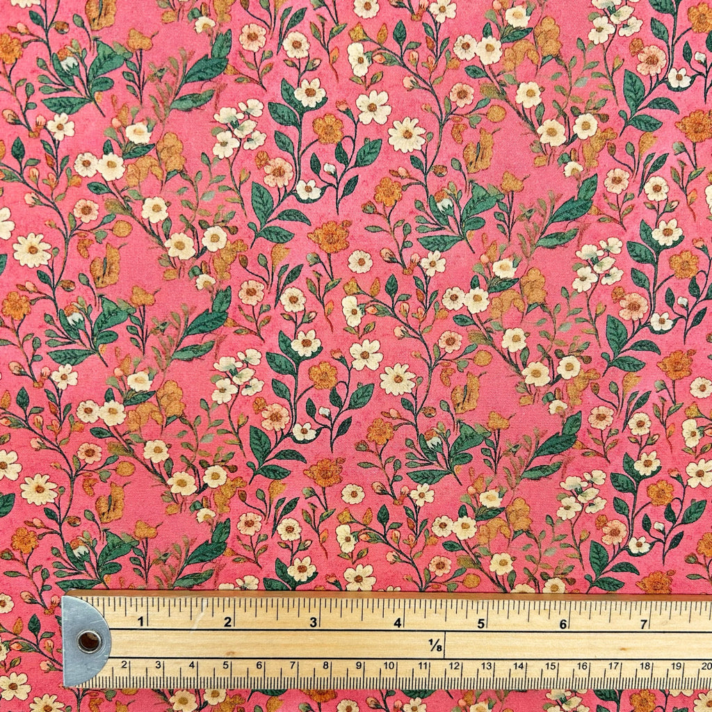Delicate Meadow Rose & Hubble Cotton Poplin Fabric