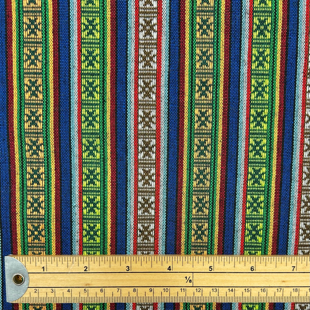 Green Breeze Tribal Print Recycled Jacquard Fabric