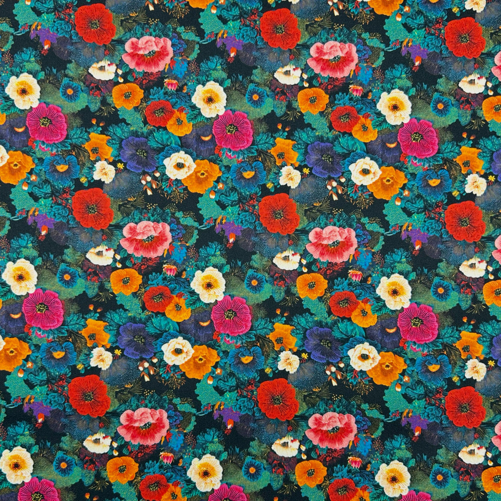 Evening Florals Cotton Sateen Fabric