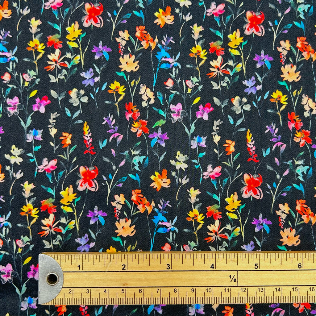 Wildflower Sprigs Cotton Sateen Fabric